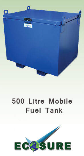 Ecosure 500 Litre Steel Mobile Fuel Tank Blue