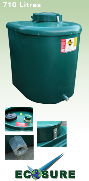 Ecosure Bunded Oil Tank 710 Litre Compact Top Outlet