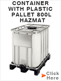 Container with Plastic Pallet 800L Hazmat